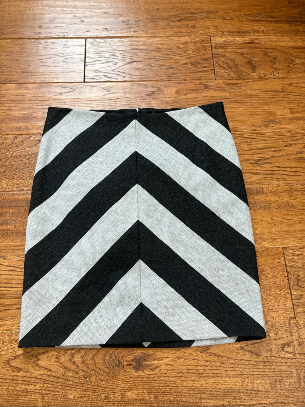 Trina Turk Black and Gray Chevron Pencil Skirt